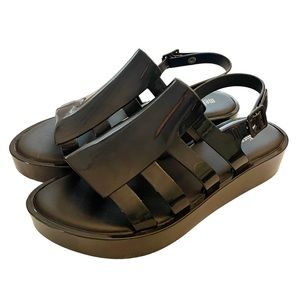 Melissa Women's Size 8 BOEMIA Platform AD Wedge Jelly Sandals Ankle Strap